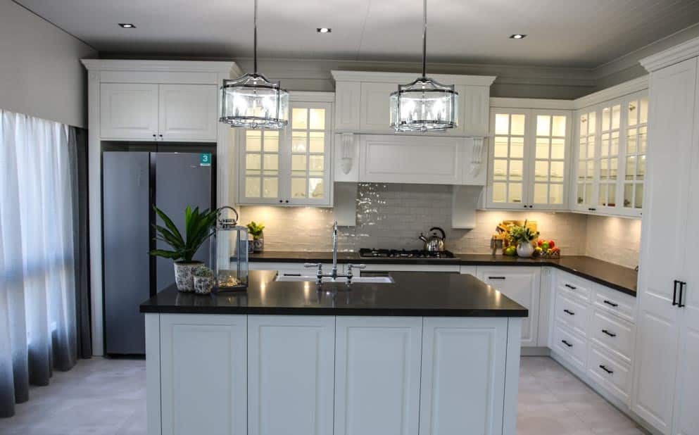 Simple Black and White Kitchen — Askin Cabinets in Caloundra, QLD